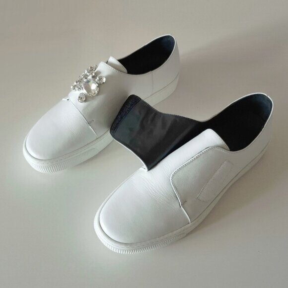 NIB NWT ZCD Montreal white leather and crystal embellished sneakers, 41 - Picture 11 of 12